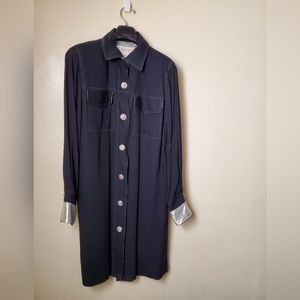 SAKS FIFTH AVENUE - DAVID WARREN NEW YORK Black/Silver Rayon dress Women size 10